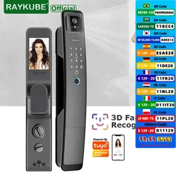 RAYKUBE DF5 Tuya WiFi Camera Smart Lock 3D Face Recognition Digital Fingerprint Electronic Tuya Smart Door Lock APP/Key/Card