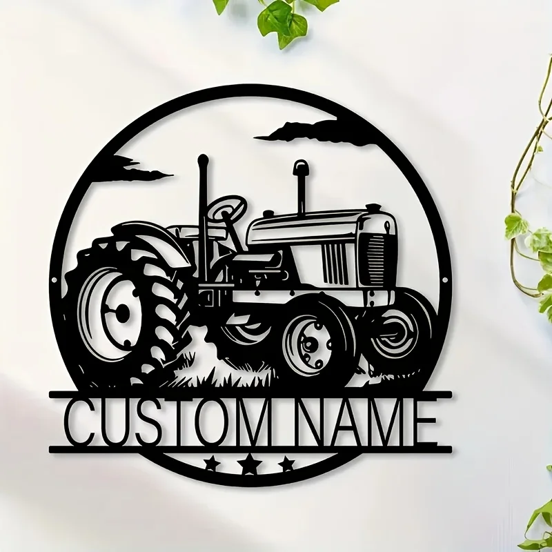 Custom Name Tractor Wall Art Signs, Farmhouse Wall Decor, Metal Tractor Art, Ideal Presents for Porch/Patio Wall Art Decorations image 5