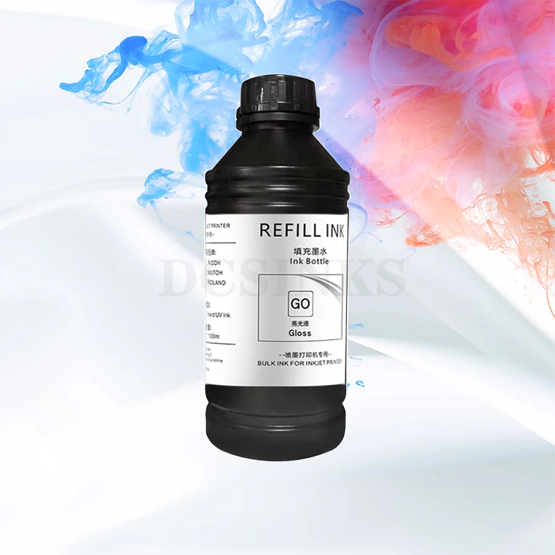 1000 мл УФ-лак горячего тиснения, глянцевые чернила, УФ-лакированные чернила с золотой фольгой для УФ-планшетного принтера для УФ-принтера DTF
