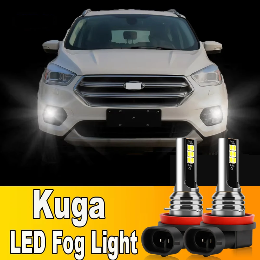 

2Pcs LED Front Fog Lights Bulb Accessories For Ford Kuga 1 2 3 2008-2021 2009 2010 2011 2012 2013 2014 2015 2016 2017 2018 2019