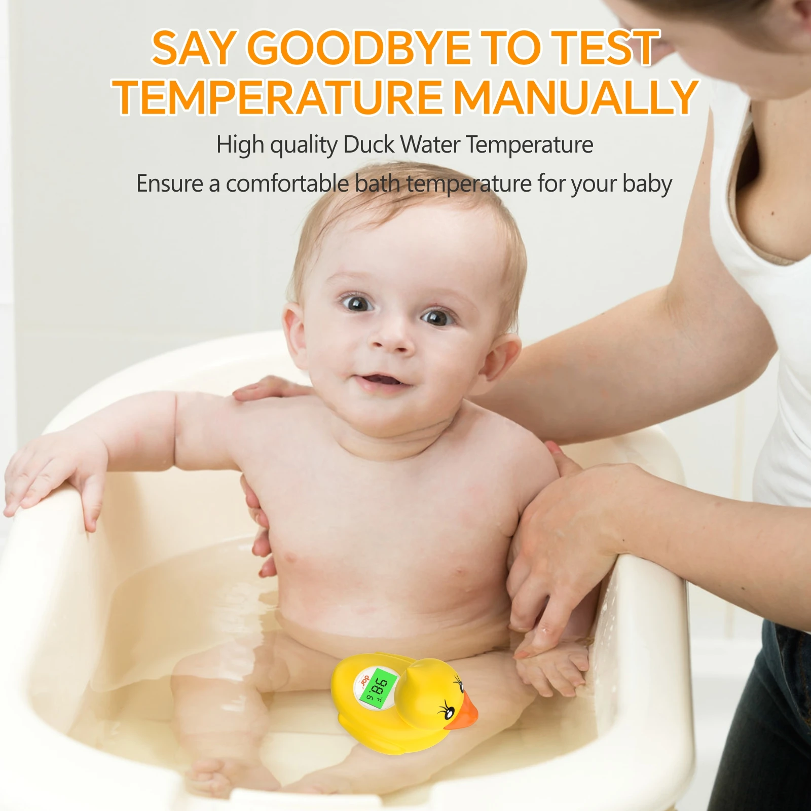 Little Yellow Duck Thermometer Baby Bathtub Shower Water Thermometer Baby Safe Temperature Sensor Floating Waterproof Baby