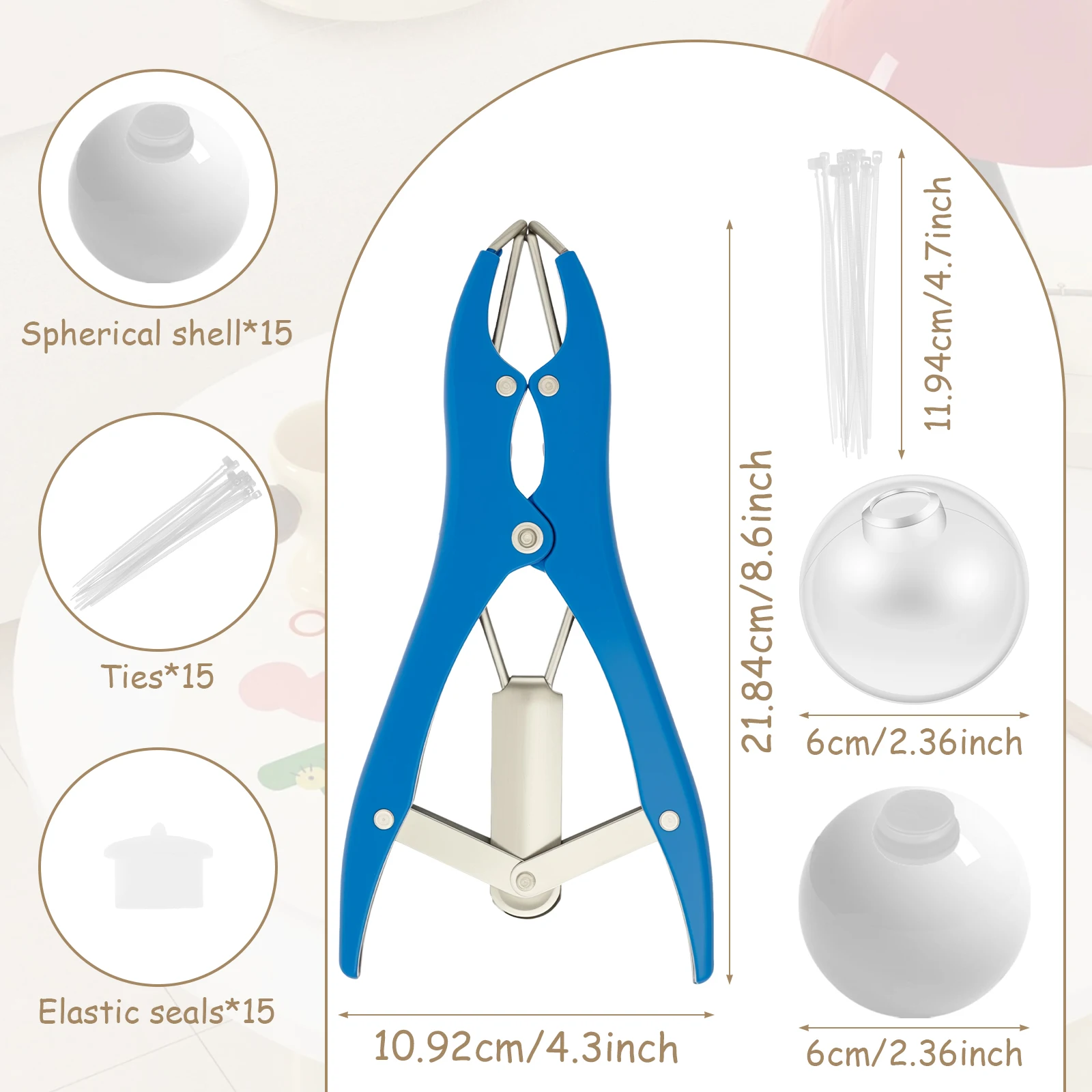 Kit DIY De 15 Bolas Anti-Estrés: Contenedores De Silicona, Bomba De Aire Y Cuentas Para Personalizar, Tamaño 6 Cm