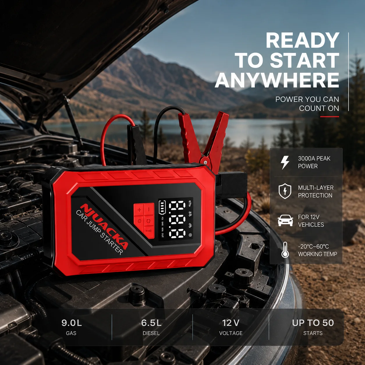 NJUACKA 3000A Peak 8-in-1 Trag – Portable Jump Starter Bewertung und Preis