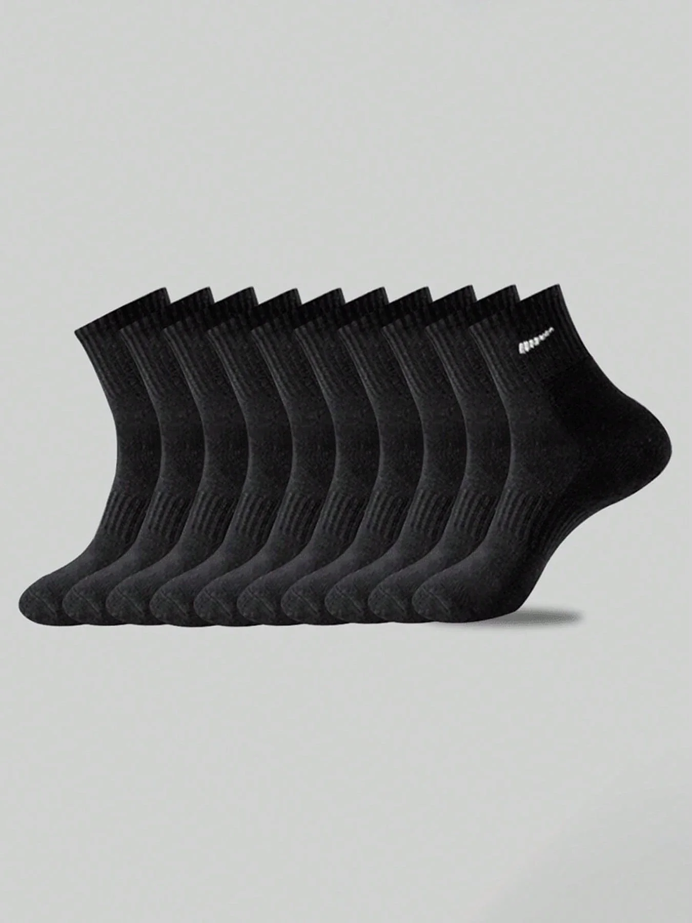 10-Pair Black Cotton Socks - Extra-Soft, Comfortable