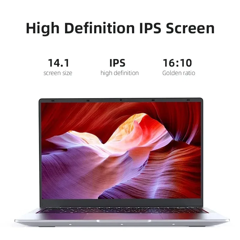 14.1'' Windows 11 Office Gaming Intel Celeron J4025 Laptop Computer 12GB DDR4 512GB SSD Unlock Notebook PC Computer FHD Display