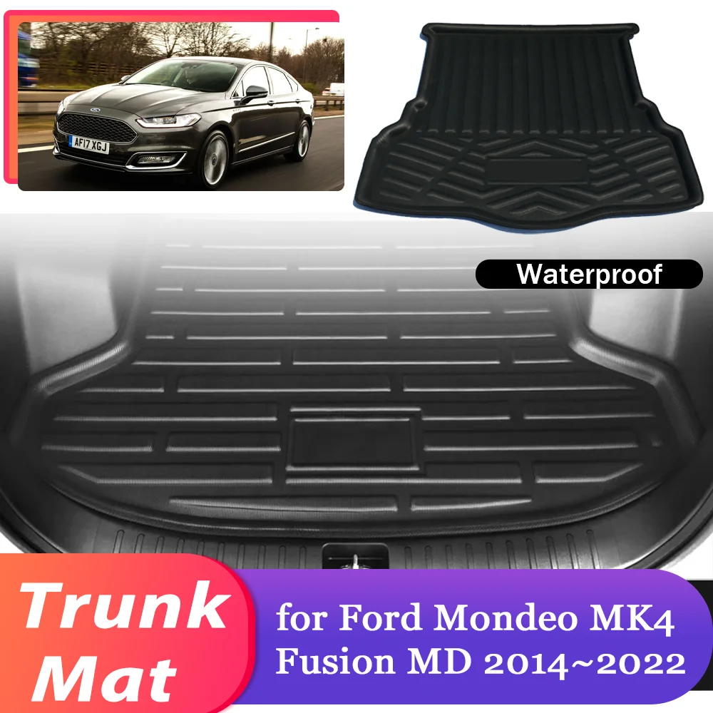 

Коврик для багажника автомобиля Ford Mondeo MK4 Fusion MD CD391 2014 ~ 2022,2015 2016 2017 2018 2019 2020 2021 водонепроницаемый багажный коврик для заднего багажа, коврик, подкладка, коврик, ковер, аксессуары