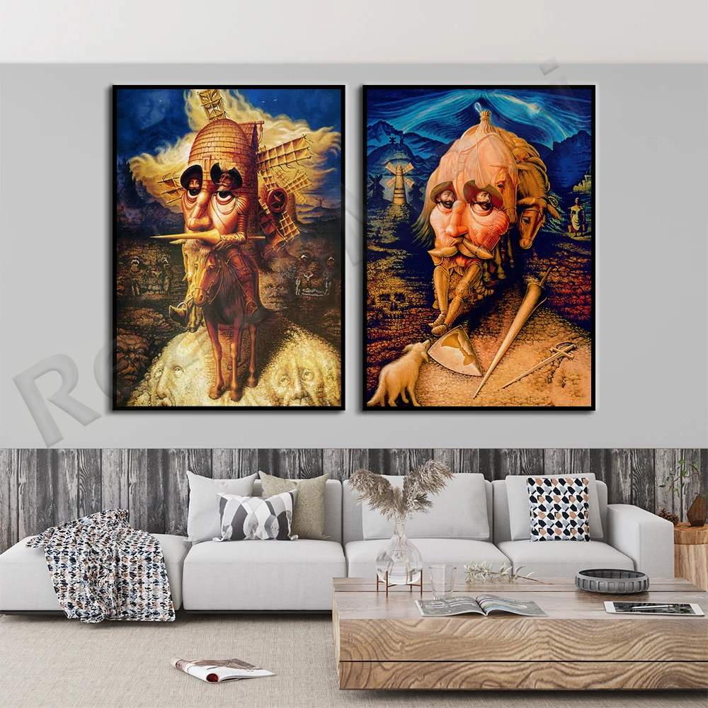 

Octavio-Ocampo Exhibition Art Print, Visions of Don Quixote - Surreal Art - Famous Wall Art Poster
