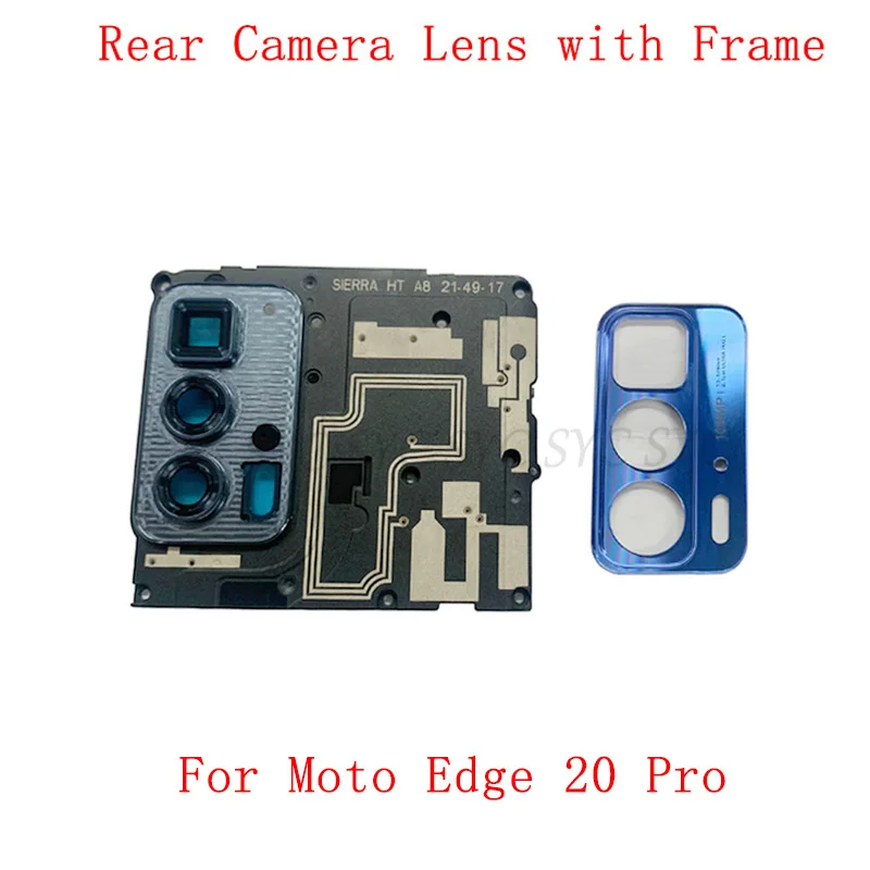 

Back Camera Lens Glass with Frame Holder For Motorola Edge 20 Pro Rear Camera Frame with Lens Repair Parts
