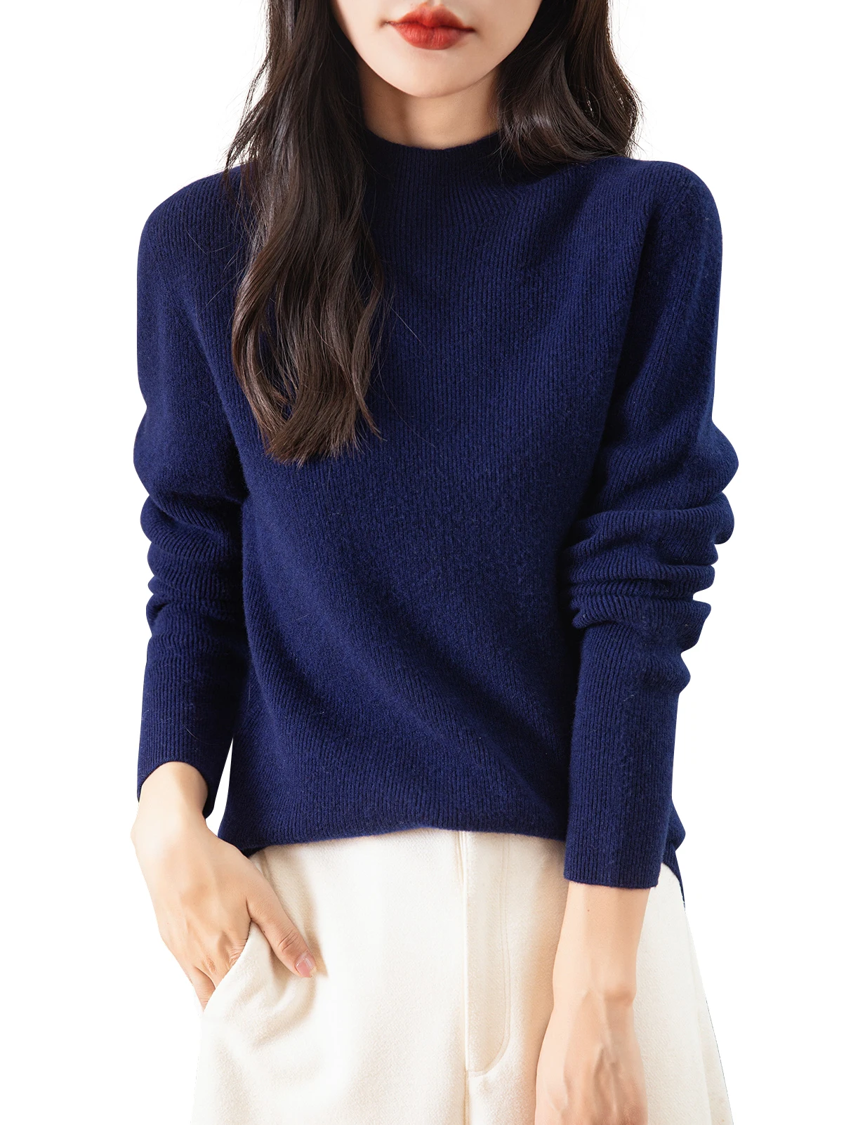 Sweaters Women's Turtleneck Pullovers 100% Merino Wool Sweater 2024 Fall Winter Women Top Knitted Sweaters Trend Female Clothing