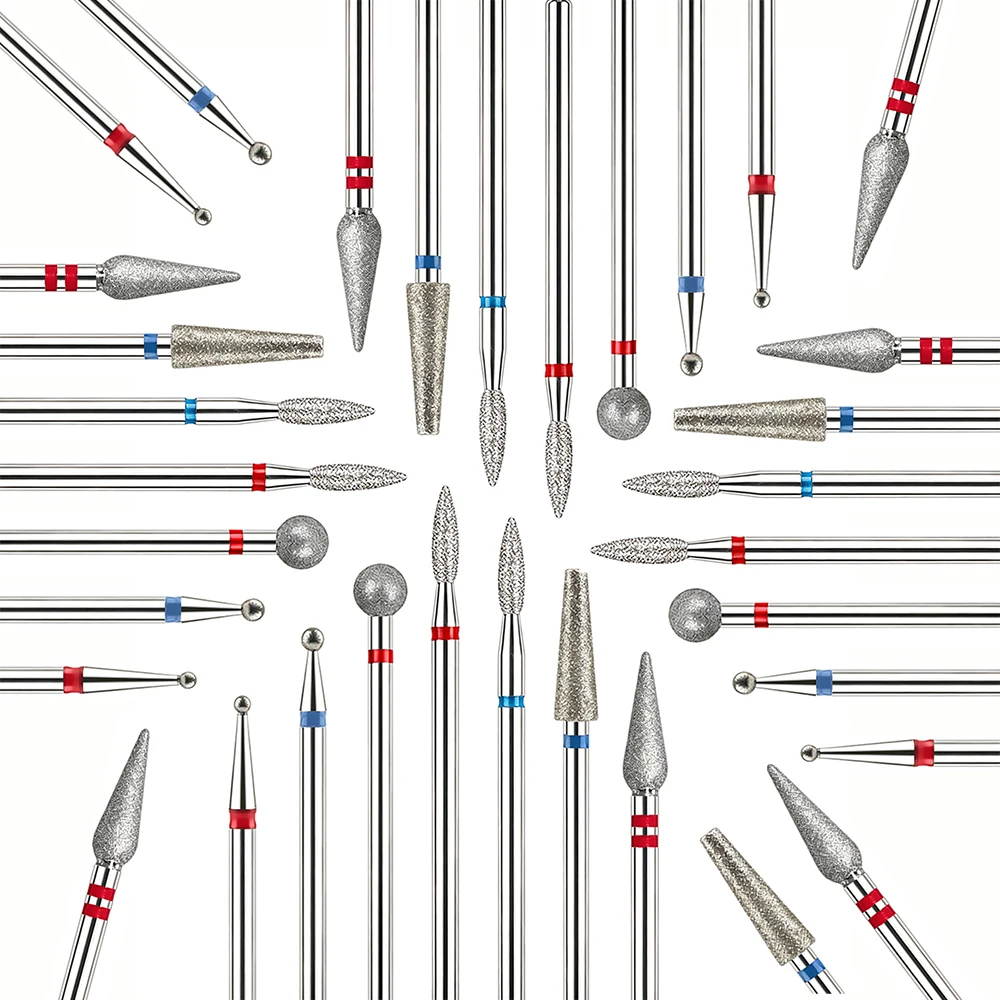 5/10Pcs Diamond Milling Cutter For Manicure Electric Nail Drill Bits Accessory Pedicure Machine Nail File Gel Remover Tool