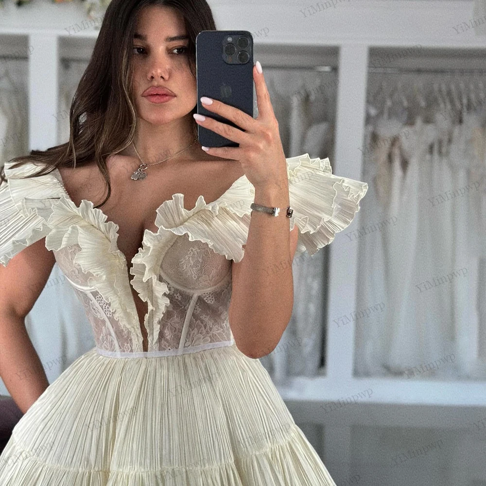 

Gorgeous Deep V-Neck Short Cocktail Dress with Sleeves and Textured Mesh Backless Party Dress Mini Dress for Wedding Customized