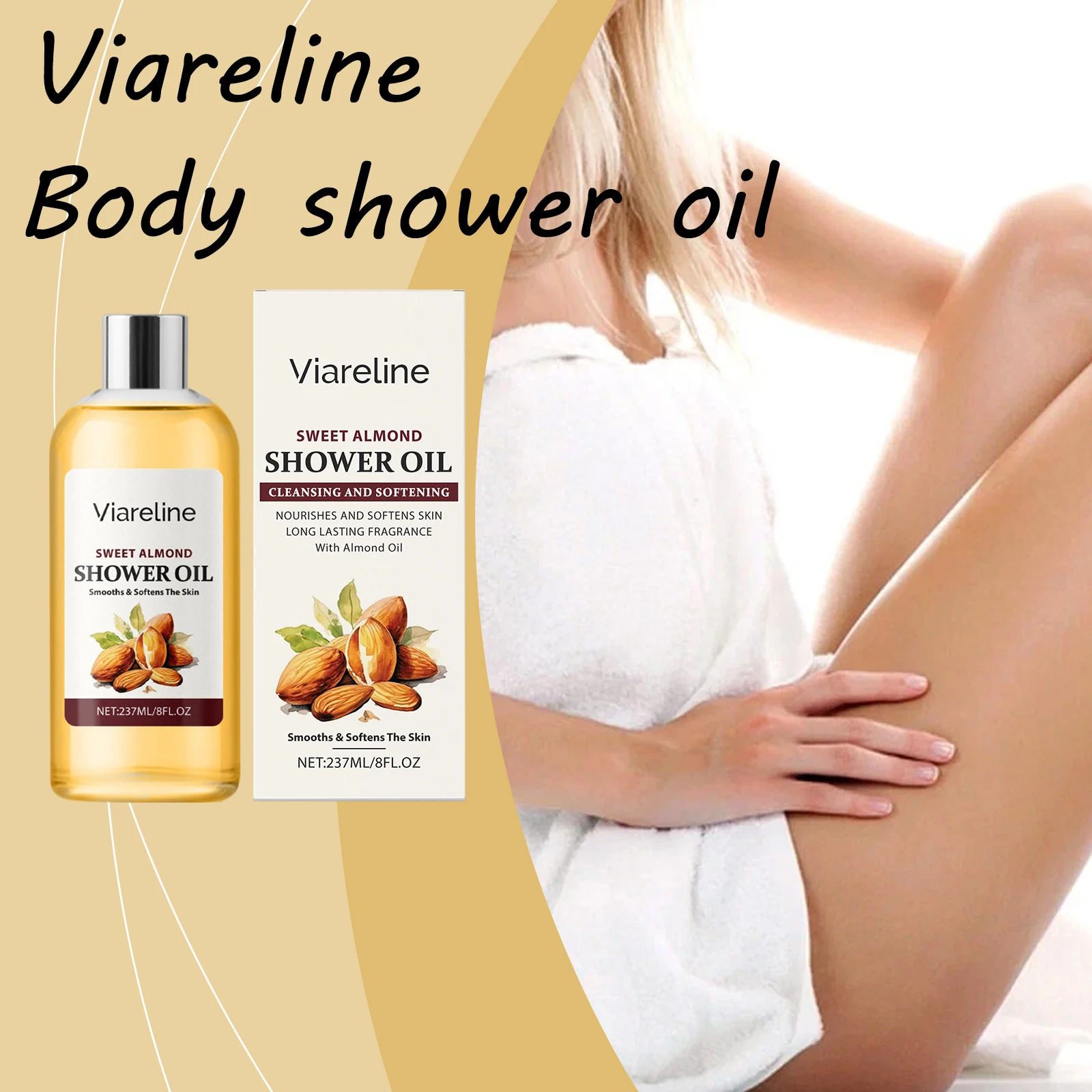 

Viareline Body Bathing Oil Moisturizing Skin Lasting Fragrance Cleaning Body Dirts Reduce Dryness Improve Roughness Shower Oil