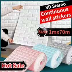 Papel tapiz autoadhesivo 3d, 70cm x 2m, tridimensional, impermeable, a prueba de humedad, decoración de pared de fondo de dormitorio