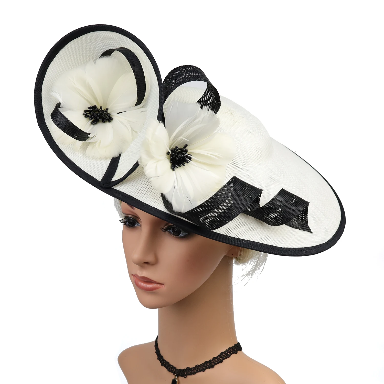 New Sinamay Flower Fascinator Perfect Wedding Hat Unique Derby Party Hat Fashion Top Church Hats Bride Fascinators Female