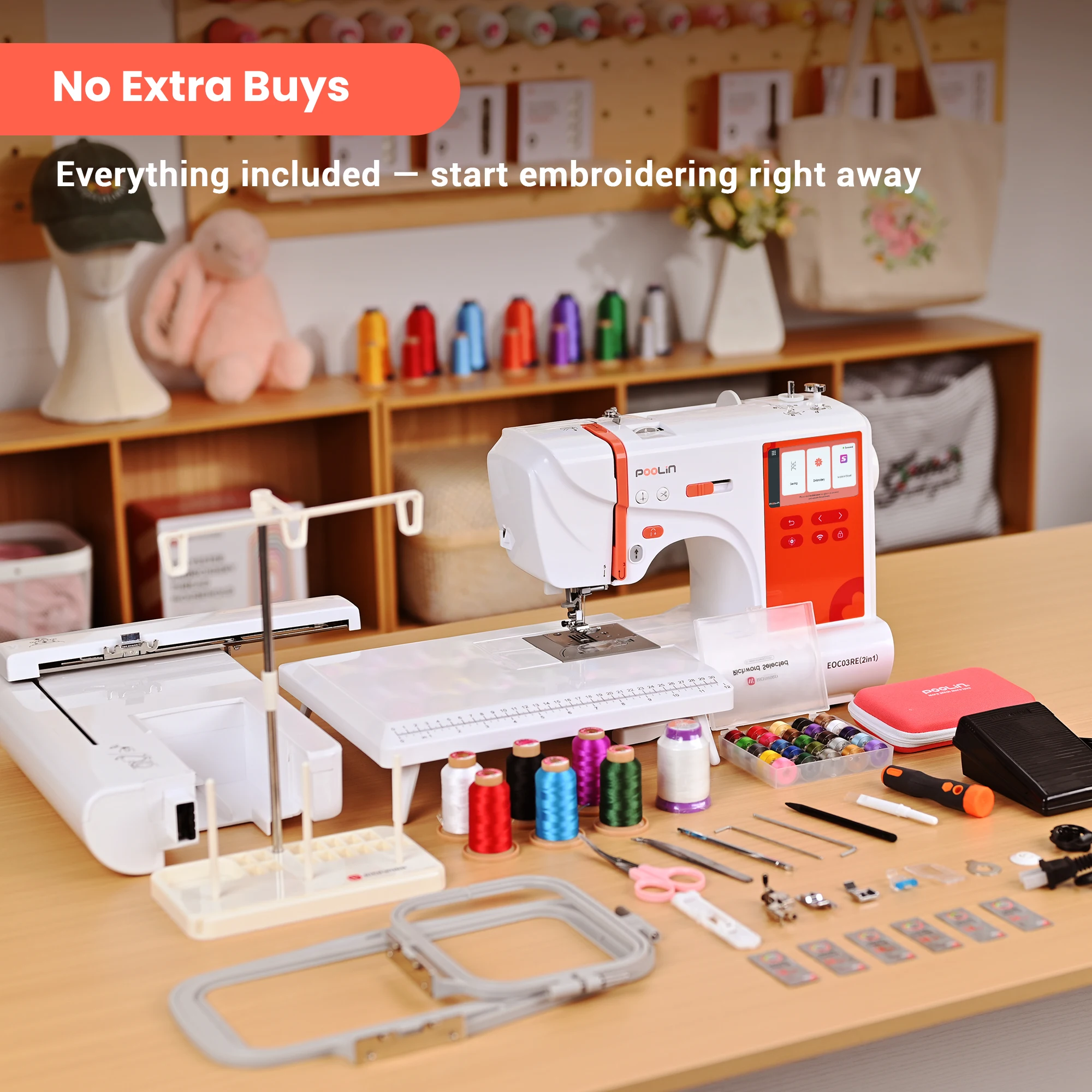 PooLin EOC03(2in1) Sewing and Embroidery Machine 4