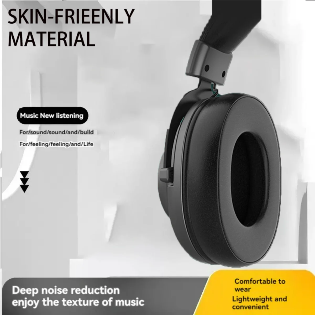 سماعة رأس فوق الأذن، ميكروفونات قابلة للفصل، سماعات أذن كبيرة، صوت ستيريو للفيلم، سماعة رأس سلكية للألعاب 3.5 ملم للكمبيوتر الشخصي/PS