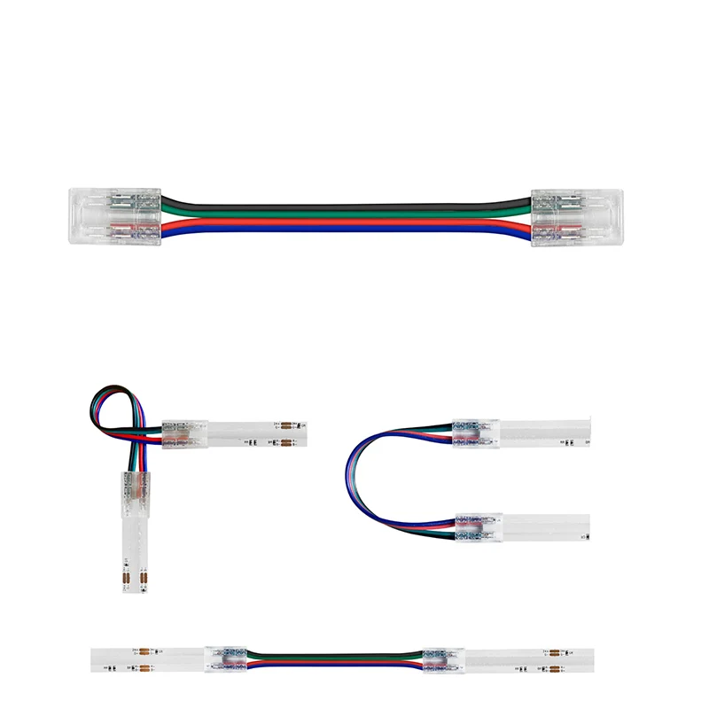 3pcs/Lot Fast Connector for RGB COB LED Strips Lights 4-Pin 10mm No Soldering Needed Solder Free Joint Easy Connecting