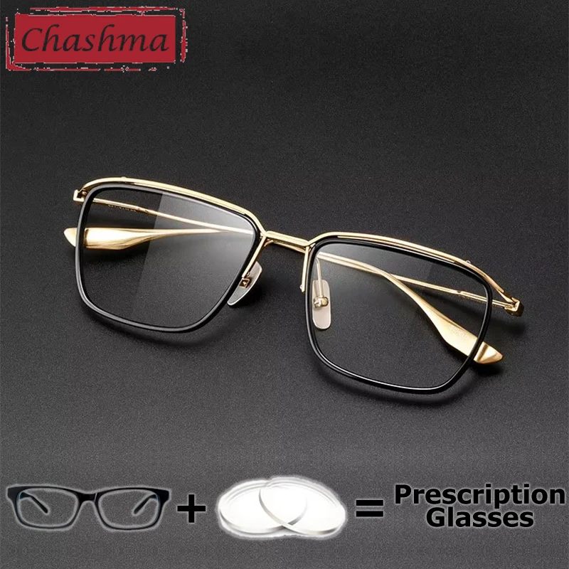 

Chashma Prescription Glasses Acetate Titanium Eyeglasses Frames Myopia Presbyopia Eyewear for Multifocal Prrogressive Spectacles