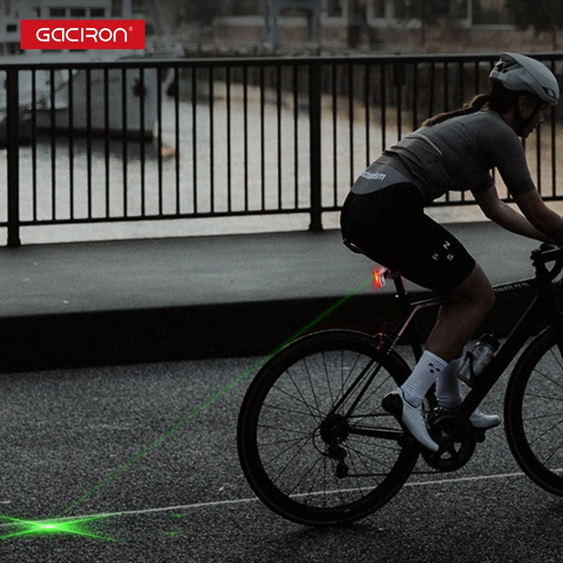 Gaciron Waterproof Bicycle Cycling Lights Taillights LED Laser Safety Warning Bicycle Lights Bicycle Tail Bicycle Accessories