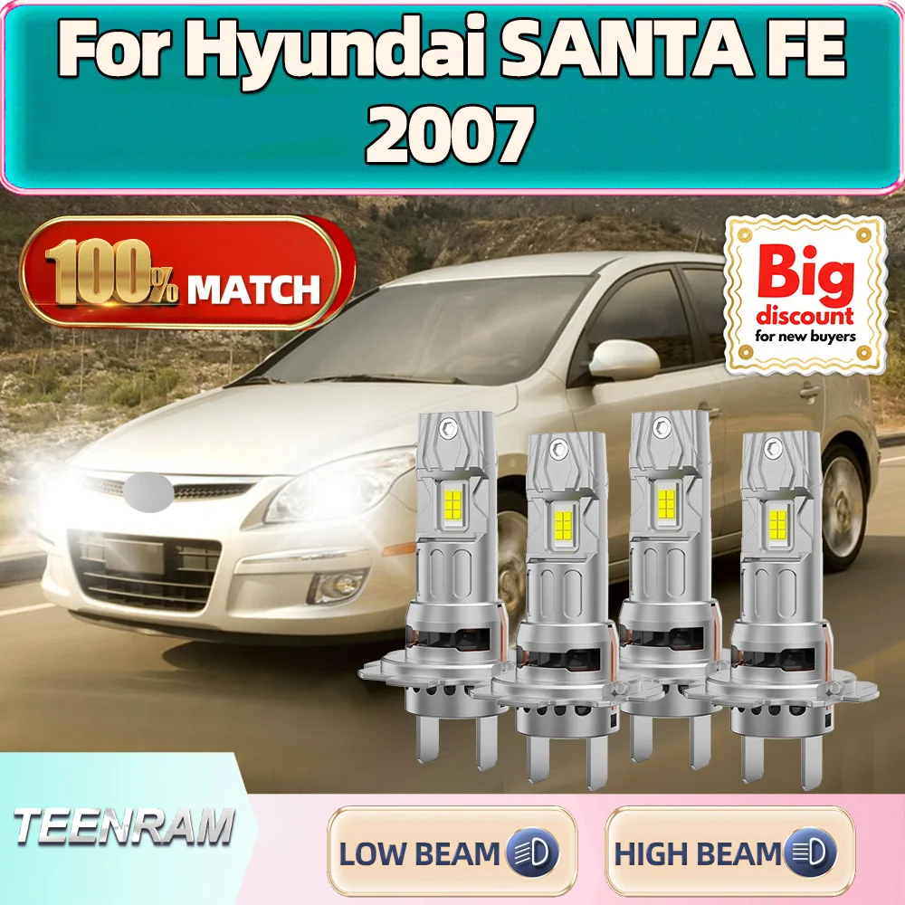 

Car LED Headlight Bulbs For Hyundai SANTA FE 2007 60000LM Turbo Auto Headlamp Ampoules 250W Plug And Play 6000K Canbus No Error