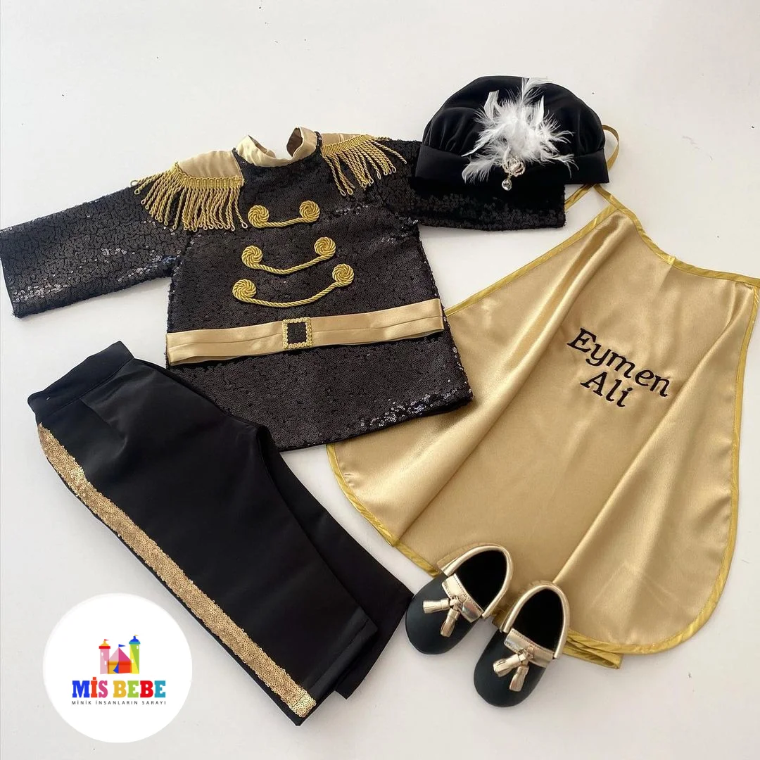 6-Pcs Boy Baptism Circumcision King Costume Baby Set Clothing Personalized Outfit Custom Baby Clothes Winter Spring