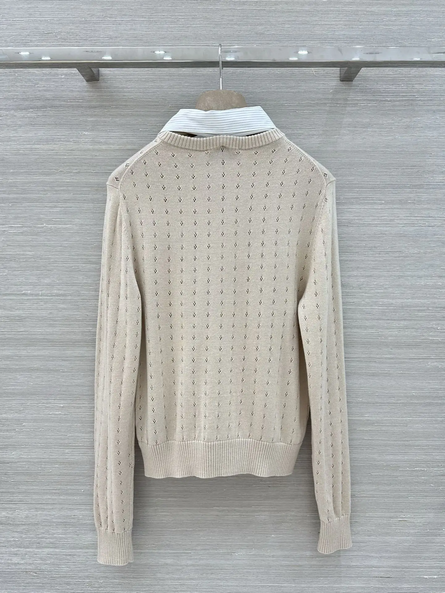 

2026 New Fashion Spring Vintage Color Block Slimming O-Neck Striped Half Sleeve for Women High Quality
