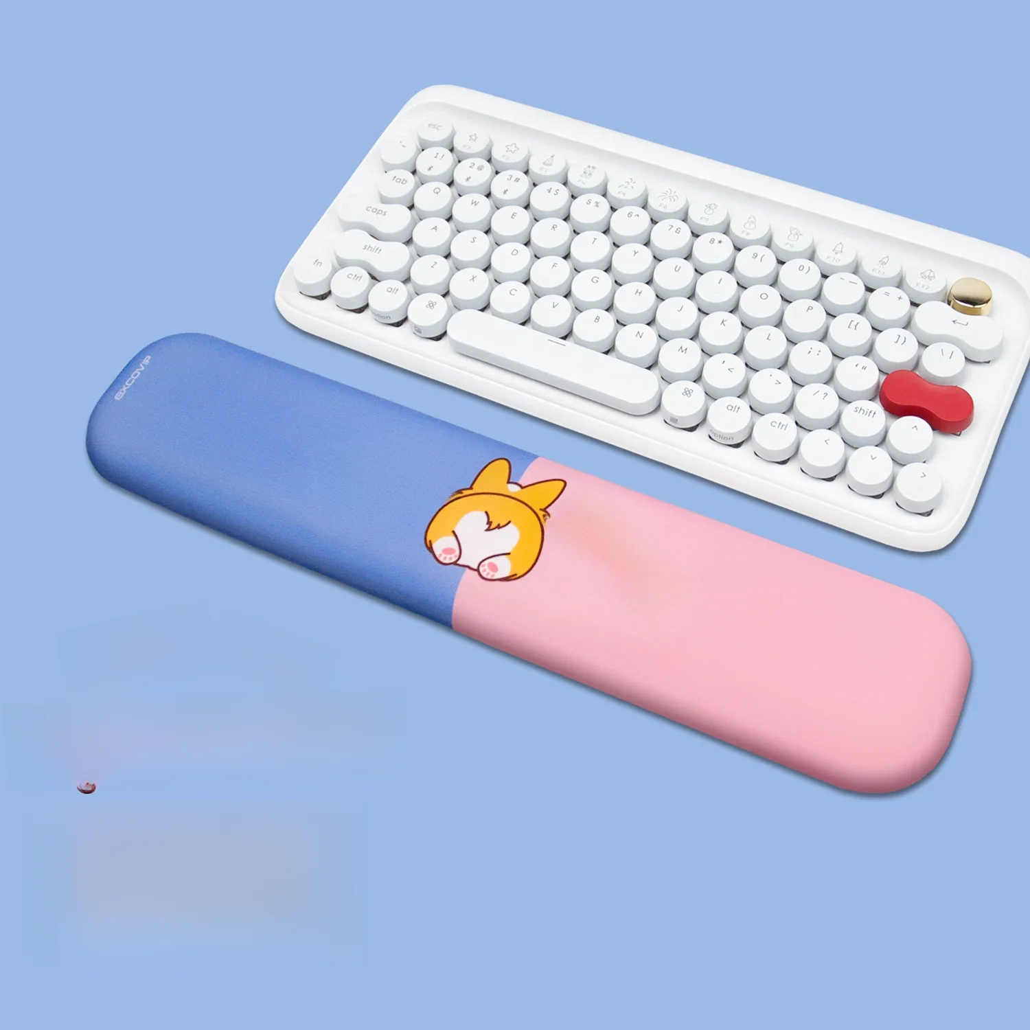 EXCO Keyboard Wrist Rest Memory Foam Ergonomic Soft Hand Arm Support with Non-Slip PU Base for Pain Relief Gaming Office Home