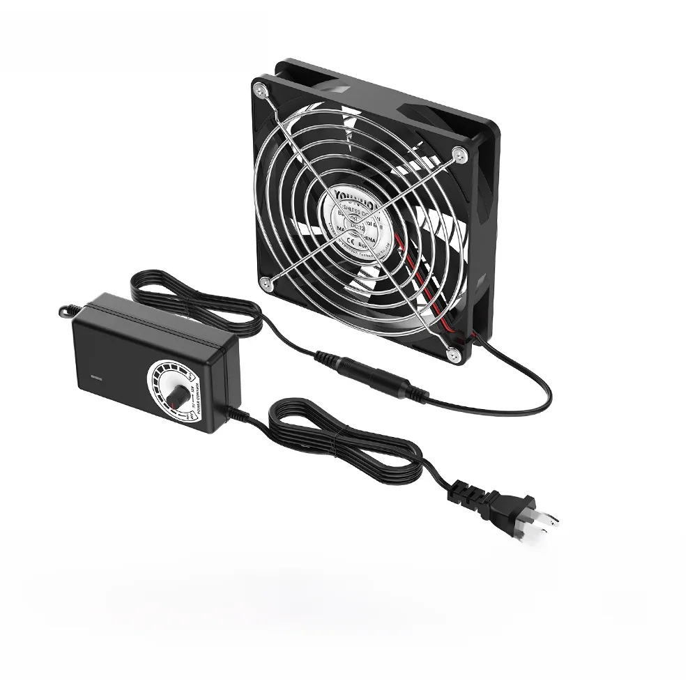 120mm wentylator komputera z regulatorem prędkości wtyczka AC przewód zasilający 110V 220V do DC 3V - 12V 2A chłodzenie układu wydechowego — zdjęcie produktu 7