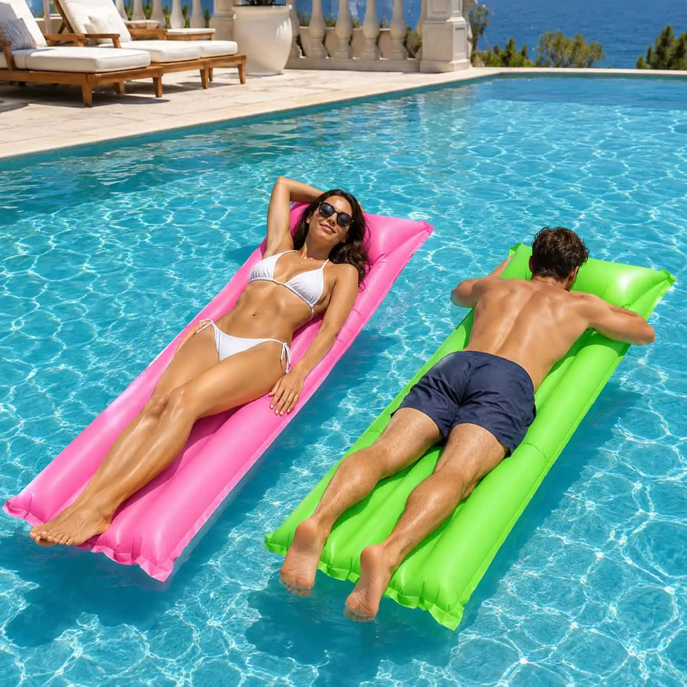 1PC Pool Float Bed Inflatable Swimming mattress Swim Tube Water Lounge Chair Water Hammock Swim Ring Pool Beach Float - view 4