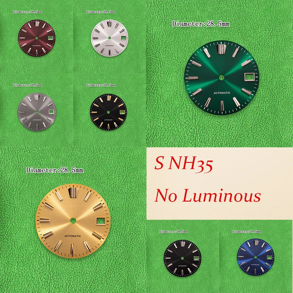 

S NH35 Dial 28.5mm Automatic Dial Black dial Suitable for NH35/NH36/4R Movement No Luminous Watch Modification Accessories
