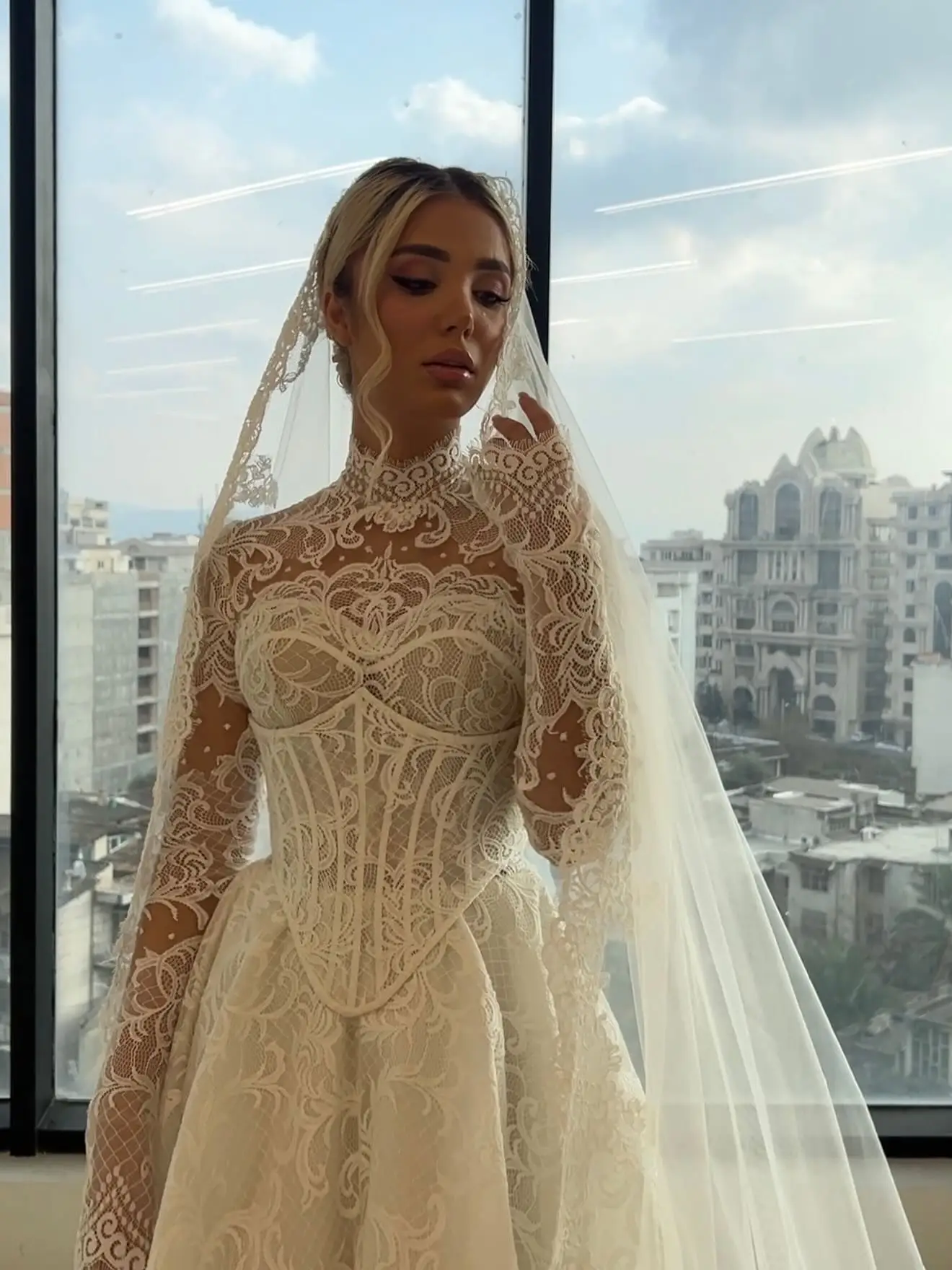 

Corset Wedding Dress Vestidos De Novia Princesa Lace Long Sleeve Vestido Para Boda Por La Iglesia Bespoke Robe Mariage Weddings