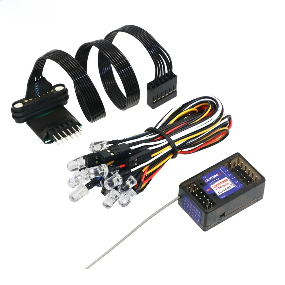DumboRC 2.4G 6CH P6DC P6DCG Ontvanger Gyro LED Strip Lichtbesturingsmodule Set voor 1/10 1/8 RC Auto Nacht X6 X4 Zender - afbeelding 2