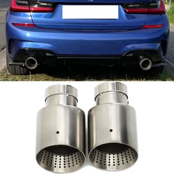 1 Pcs Matte Stainless Steel Car Muffler Tip Exhaust Tip System Pipe 57mm 60mm Inlet Nozzle Universal GTI Golf 7 MK7 Exhaust Tip
