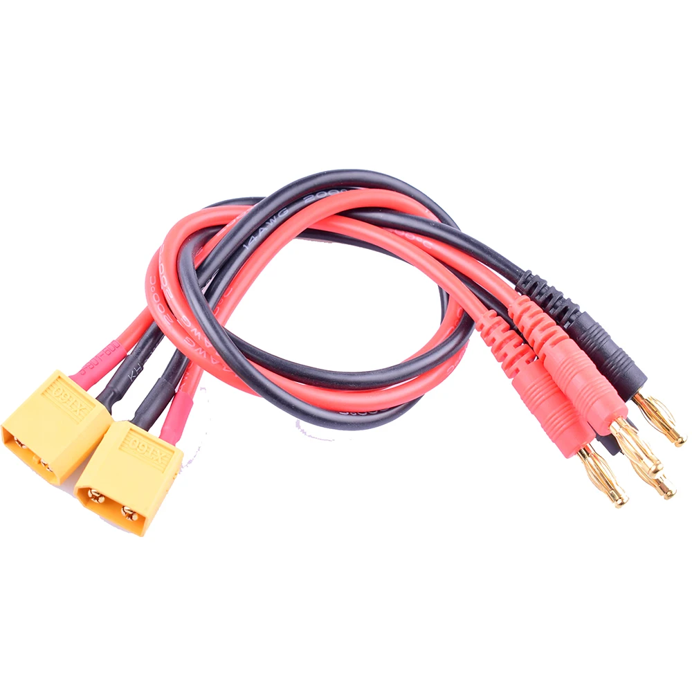 2 PCS RC Cable Male XT60 Charging Cable with 4mm Banana Gold Plug for RC Lipo Battery Plug Charge Cable Wire