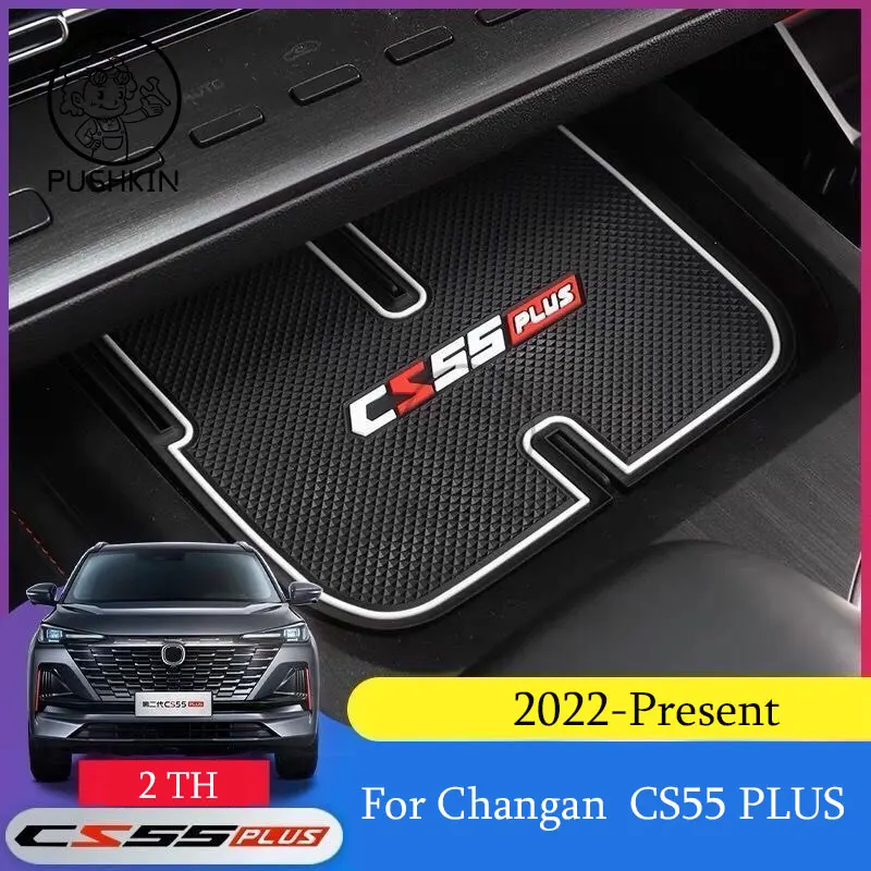 Car Armrest Slot Door Groove Mat Cup Storage Box Mats Cushion for Changan Cs55 plus 2th 2022 2023 2024 Cs55plus Plus