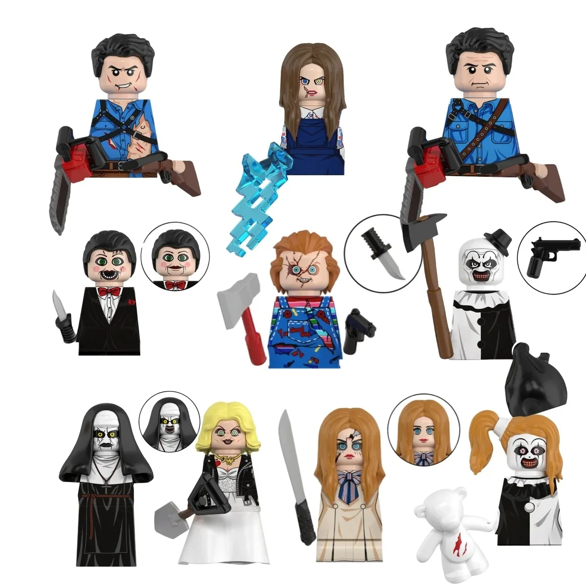 La mariée Chucky Chucky M3gen nonne cendres Terrifier Billy Lily D'Abo modèle blocs MOC briques ensemble cadeaux jouets pour enfants WM6205