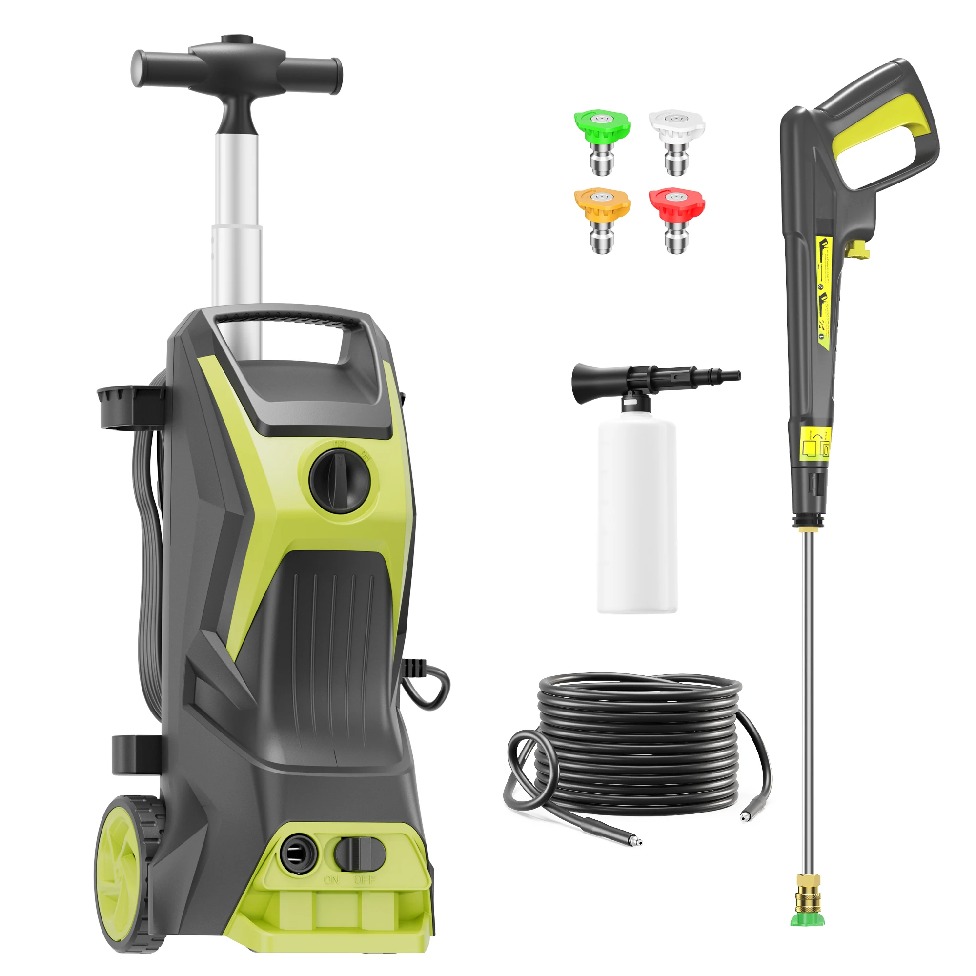 Nettoyeur haute pression électrique 4800PSI-Max 3.2GPM, Machine de lavage électrique avec canon à mousse pour voiture, sol, garage