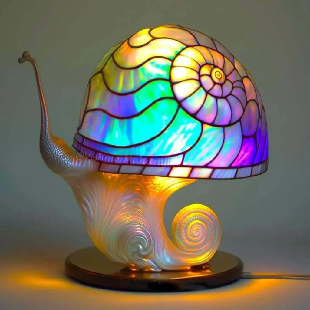 Creative  Flower Mushroom Retro Table Night Lamp Atmosphere Light Stained Glass Plant Series Table Lamps for Bedroom Bedside