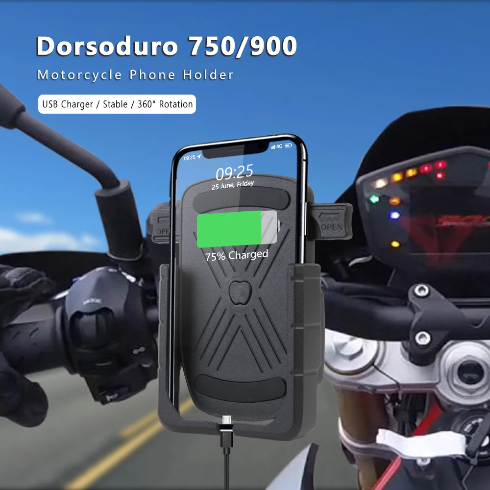 Phone Mount RX 125 2022 Motorcycle Phone Holder USB Charger for Aprilia Dorsoduro 900 750 1200 ETV 1000 Caponord Accessories