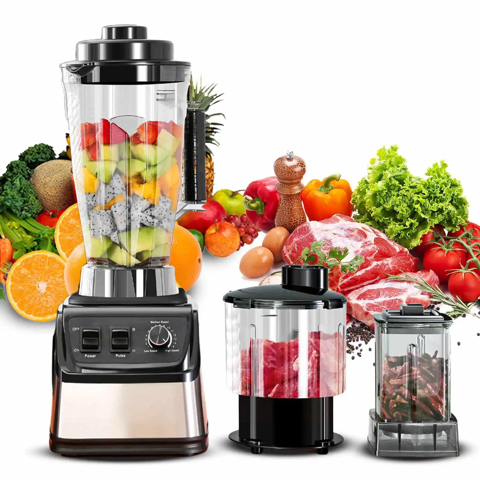 9500W 3 IN 1 Powerful Blender Mixer Juicer Smoothie Maker 3L+1.5L+0.5L 3Container Food Processor Blender Mixer For Ice Nut Fruit