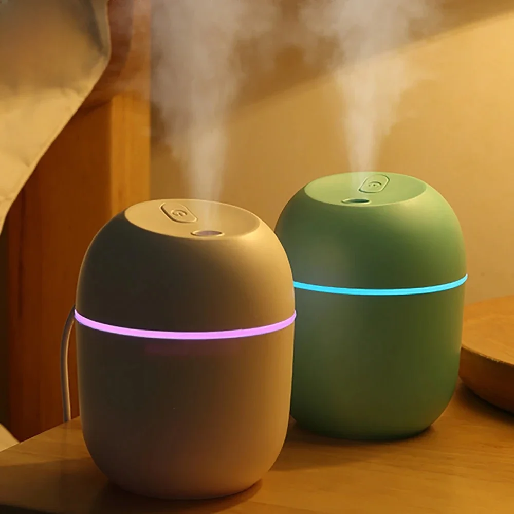 220ML Mini dyfuzor olejków eterycznych USB Atomizer olejków eterycznych Elektryczny nawilżacz powietrza z lampką nocną LED do domu, samochodu i biura — zdjęcie 2