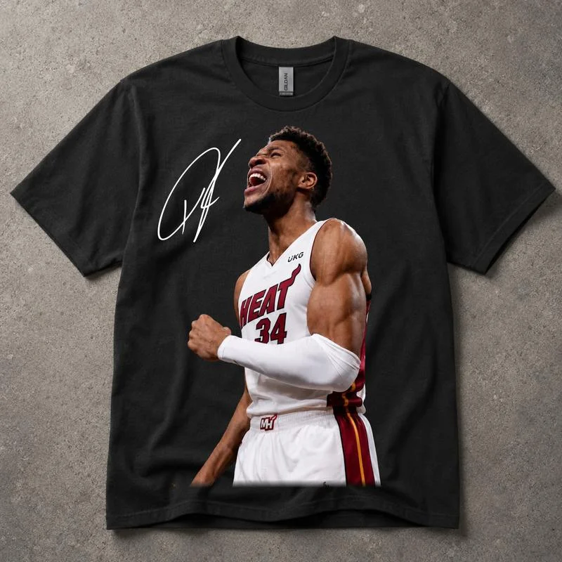 MIAMI GIANNIS ANTETOKOUNMPO Signature Graphic T-Shirt BLOCKBUSTER TRADE, Greek Freak Basketball Fan Tee, Giannis Celebration Shirt, MVP Inspired Sports Apparel, Giannis to Miami, Miami Giannis shirt, Giannis to the Miami