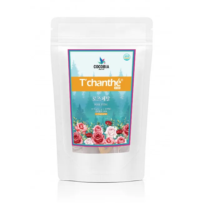 Tichampte-Bolsa de té Triangular de 1,5g, bolsita de té de hierbas, pétalos de rosa, 25 unidades