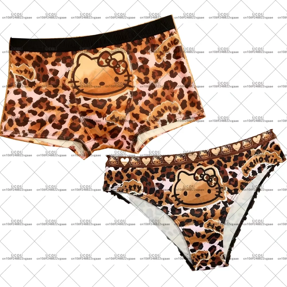 2026 الرجال الفتيات مرحبا كيتي KT هدية تنفس لينة الراحة سراويل داخلية للرجال السراويل سراويل زوجين ليوبارد الملابس الداخلية السروال جديد #1