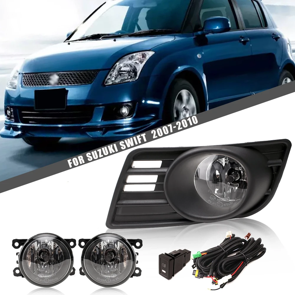 

【Spot goods Real shot】Front Bumper Fog Lamp Upgrade Kit For Suzuki SWIFT 2007 2008 2009 2010 Version Additional Foglight Set