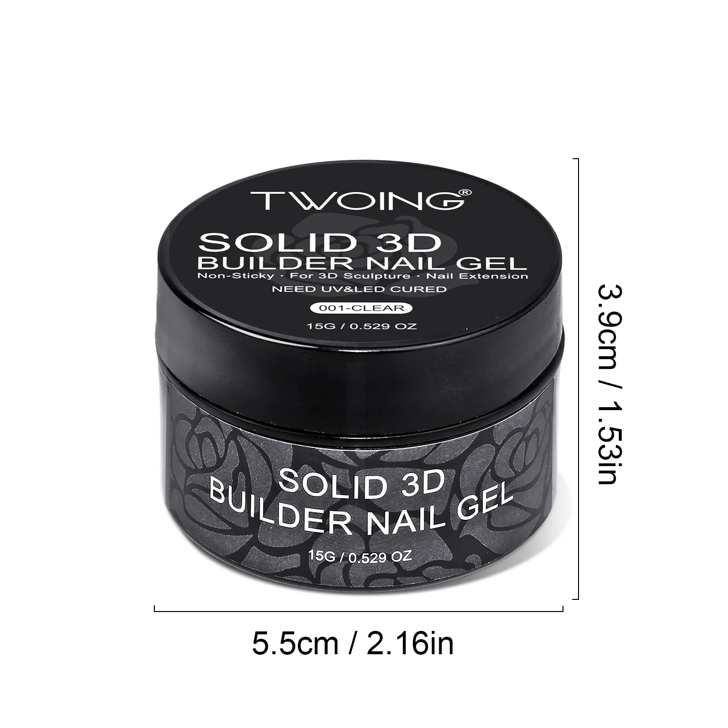 TWOING 15g Clear & White Non Stick Hand Extension Gel 3D Shaping Sculpting Carving Nail Art Solid Hard Gel for Fake Nail image 4
