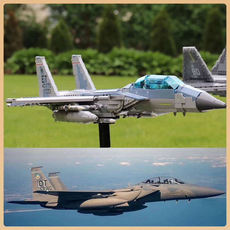 WW II Military Weapons US Air Force Supersonic F-15EX Fighter MOC Building Block Aircraft Model Bricks Toys for Children Gifts