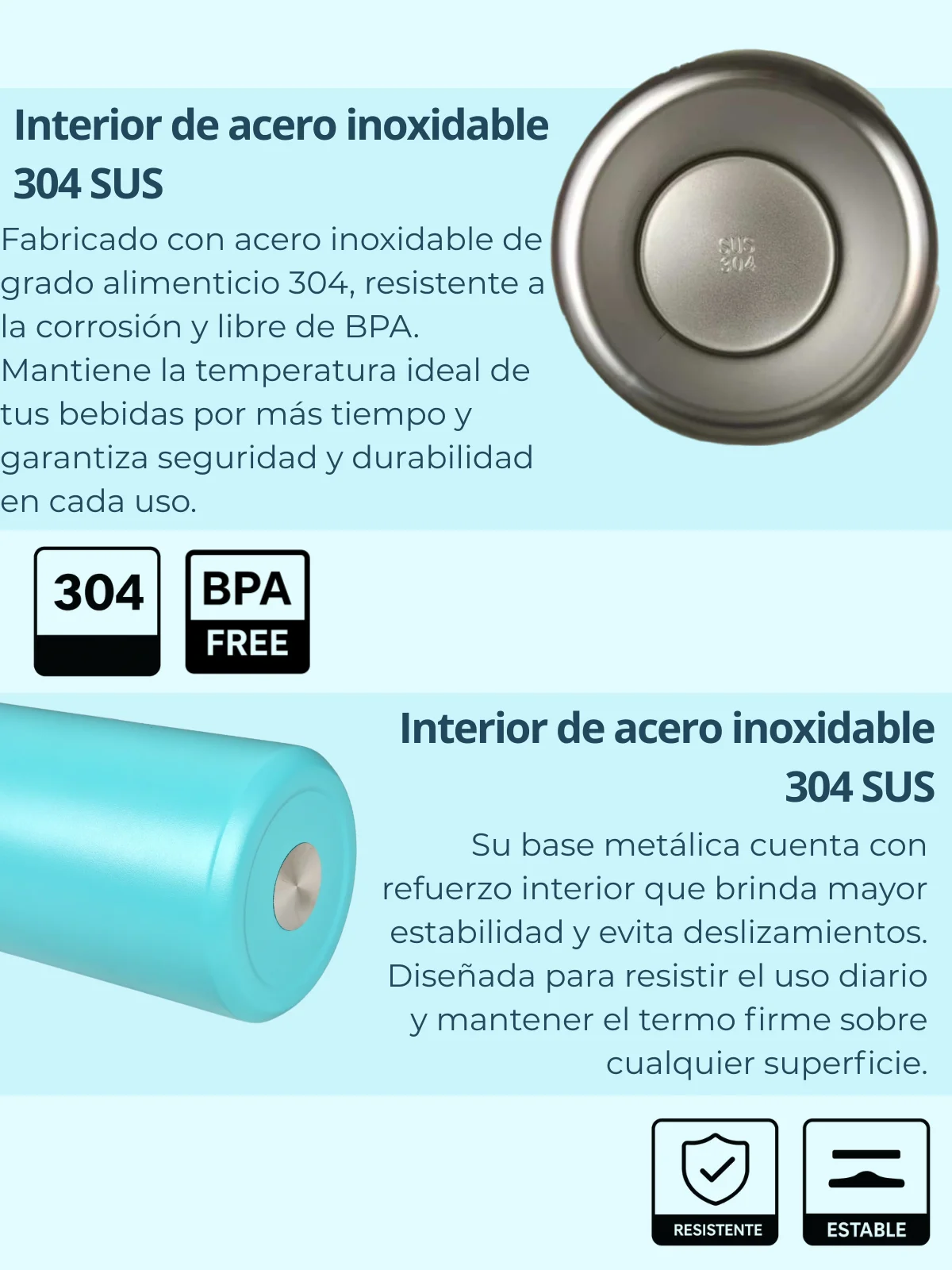 ترمس من الفولاذ المقاوم للصدأ 304 Fab-28 تصميم محكم 710 مل مع جدار عازل مزدوج |     مقبض مريح وفوهة قابلة للطي |     حافظ على المشروبات باردة أو ساخنة لساعات |     15 لونًا باستيل متوفرًا |     خالية من مادة Bpa #5