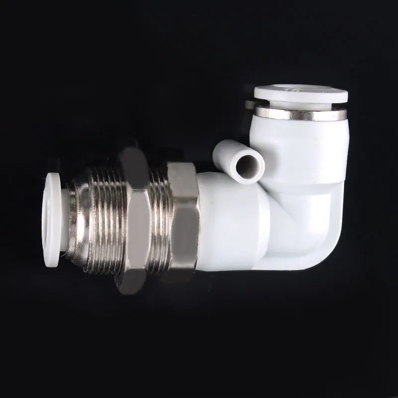 Pneumatic Fitting Elbow Joint PLM 4 6 8 10 12mm Right Angle L-type Bulkhead Elbow Gas Pipe Quick Connectors M12 M14 M16 M20 M22