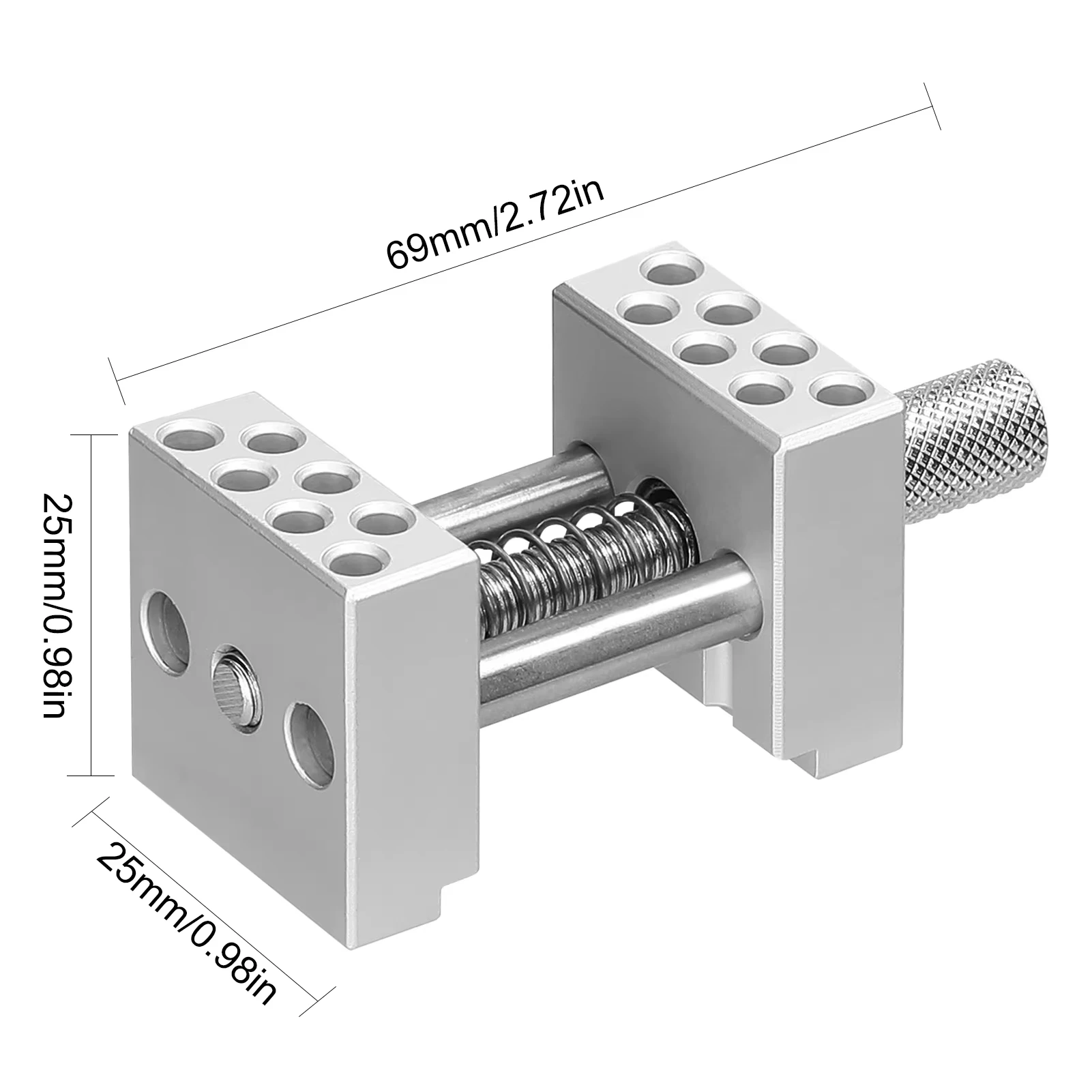 Abrazadera multifunción de acero inoxidable, accesorio de tornillo de banco ajustable, banco de trabajo en miniatura, modelo artesanal, herramienta de tornillo de banco de plantilla fija